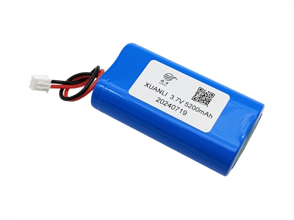 3.7V 5200mAh 圆柱锂电池|18650 1S2P 2pin 反向插头